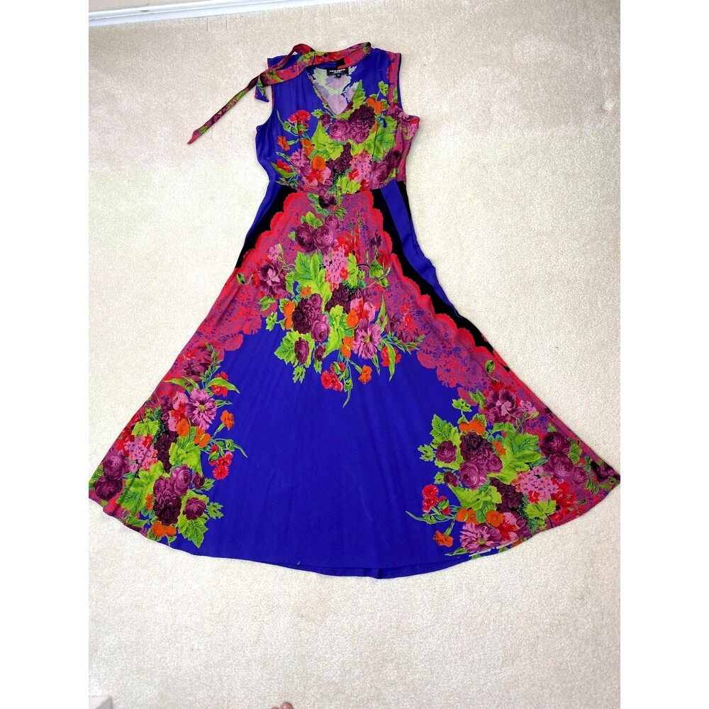 VTG 90s Saint Tropez West Floral Beach Maxi Dress Sz 12